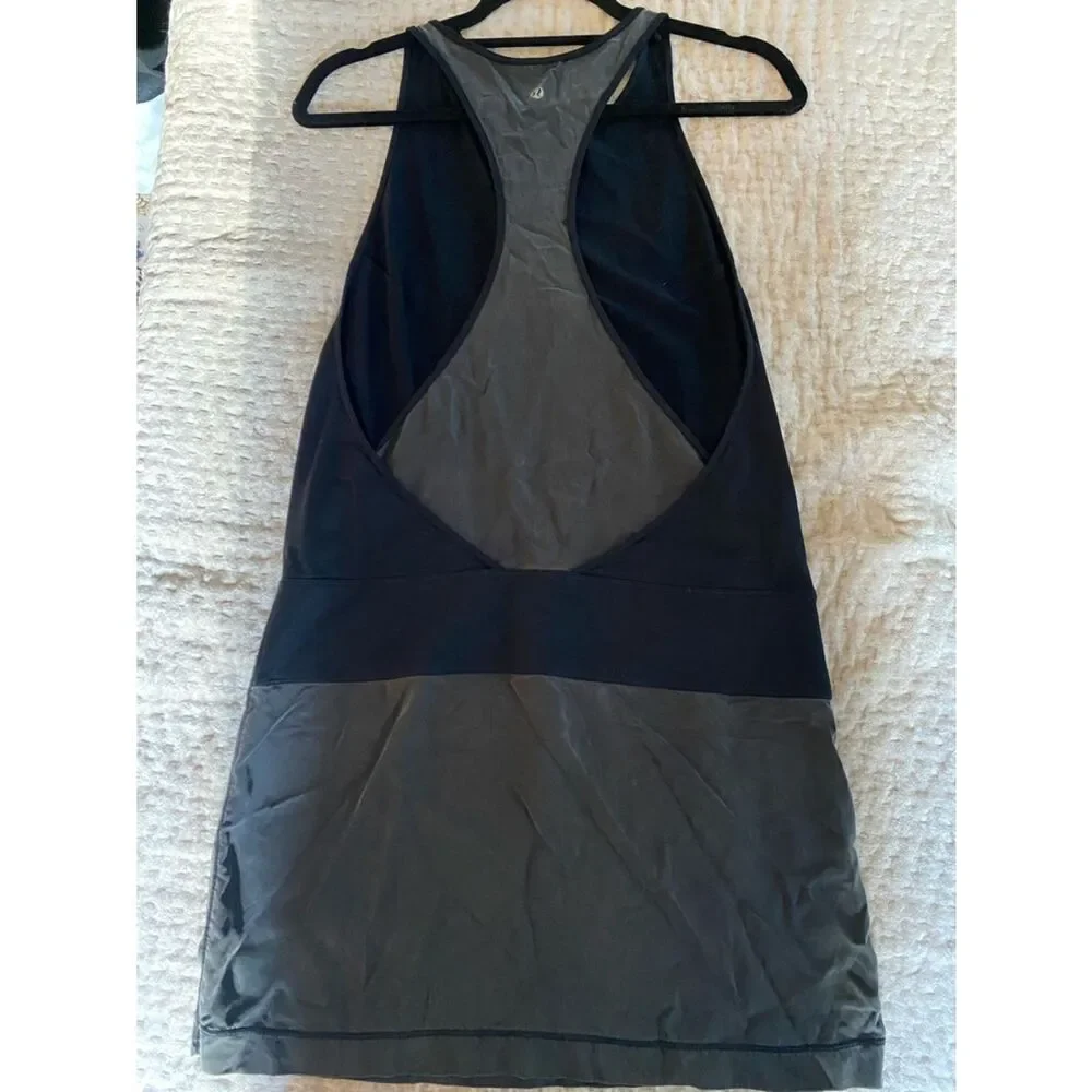 lululemon athletica Black and Gray Sleeveless Colorblock Mini Dress